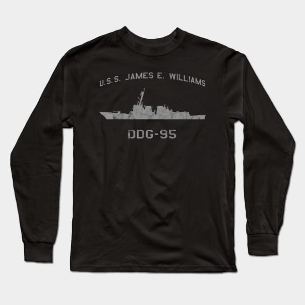 DDG-95 USS James E Williams Ships Profile Long Sleeve T-Shirt by DesignedForFlight